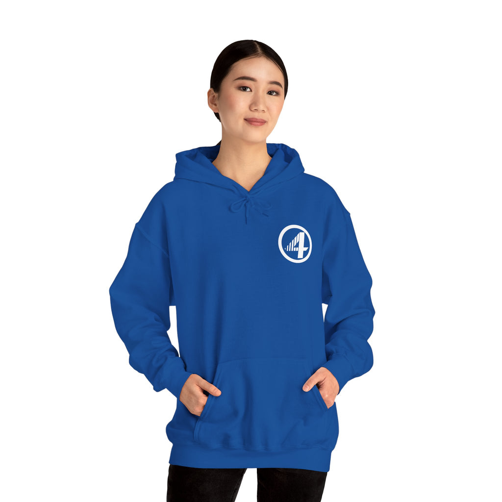 Fantastic Four Retro Logo Hoodie — Minimalist Vintage Comic Pullover