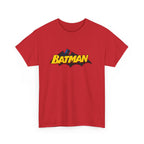 Batman  DC Comics inspired Logo T‑Shirt — Retro Yellow & Red Batman Emblem Tee