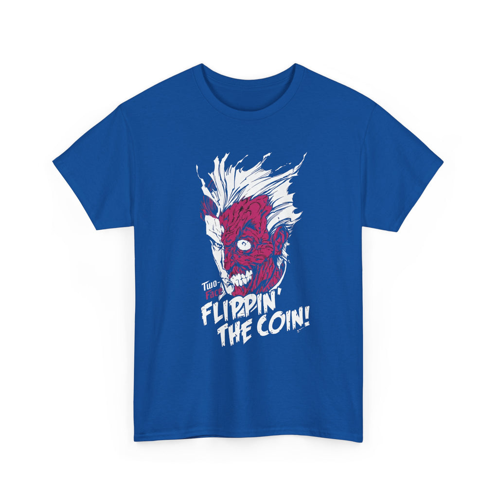 DC Comics Two-Face (Harvey Dent) “Flippin’ The Coin” Tee – Dark Gotham Villain T-Shirt