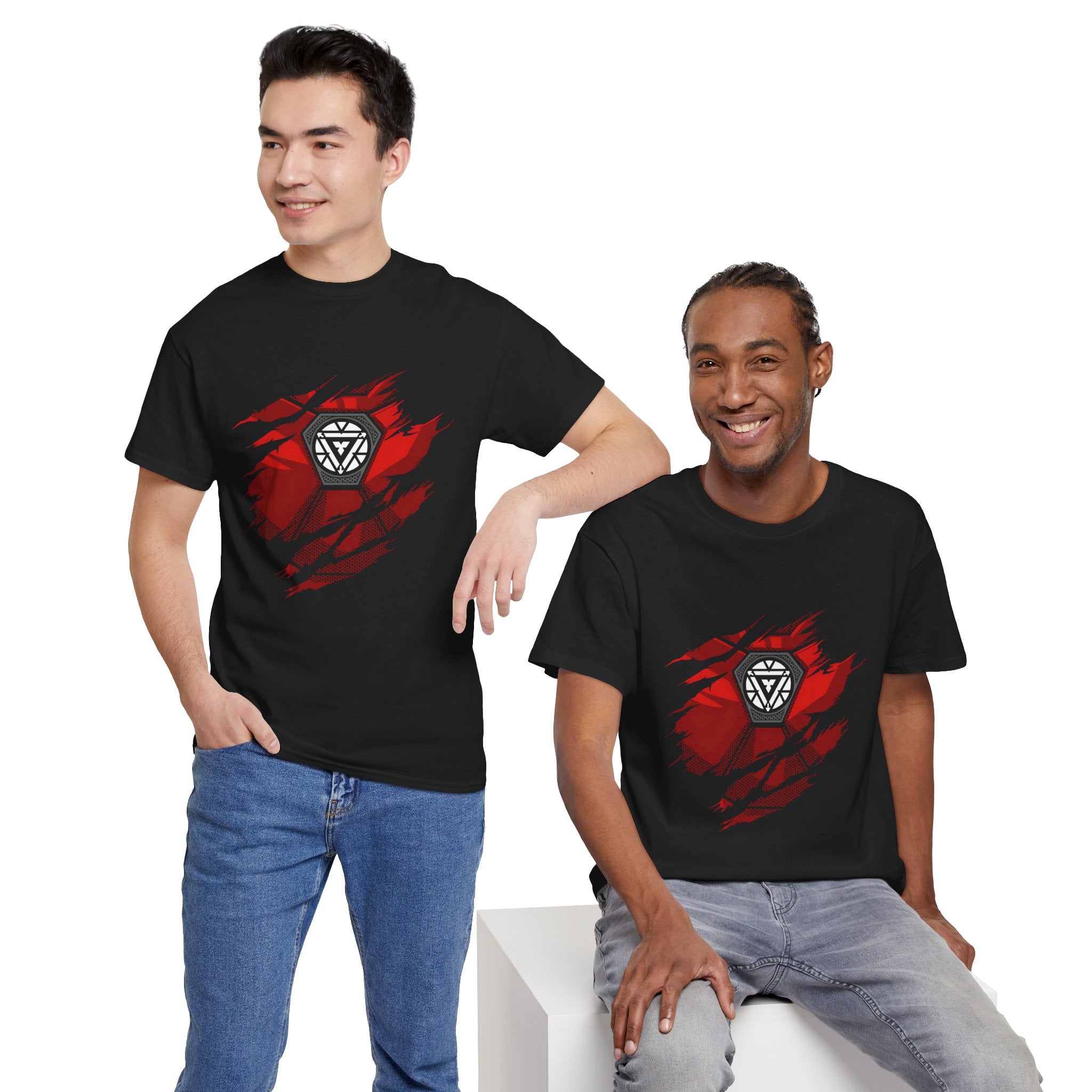 Iron Man Reactor Ripped Chest Graphic Tee — Toni Stark 2026 Tee