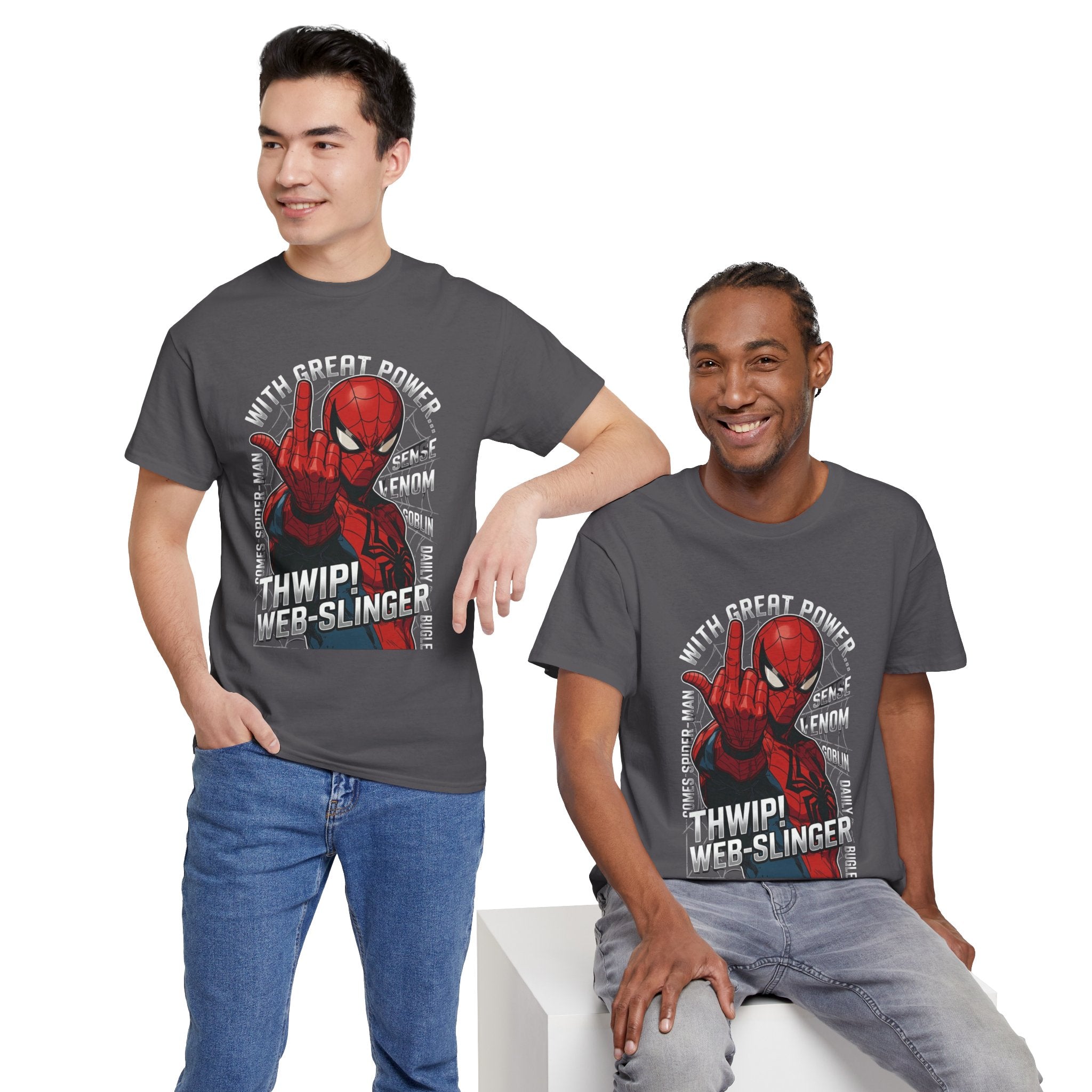 Marvel Spider-Man 'Gives the Finger' Comic Tee — Web-Slinger Graphic T-Shirt