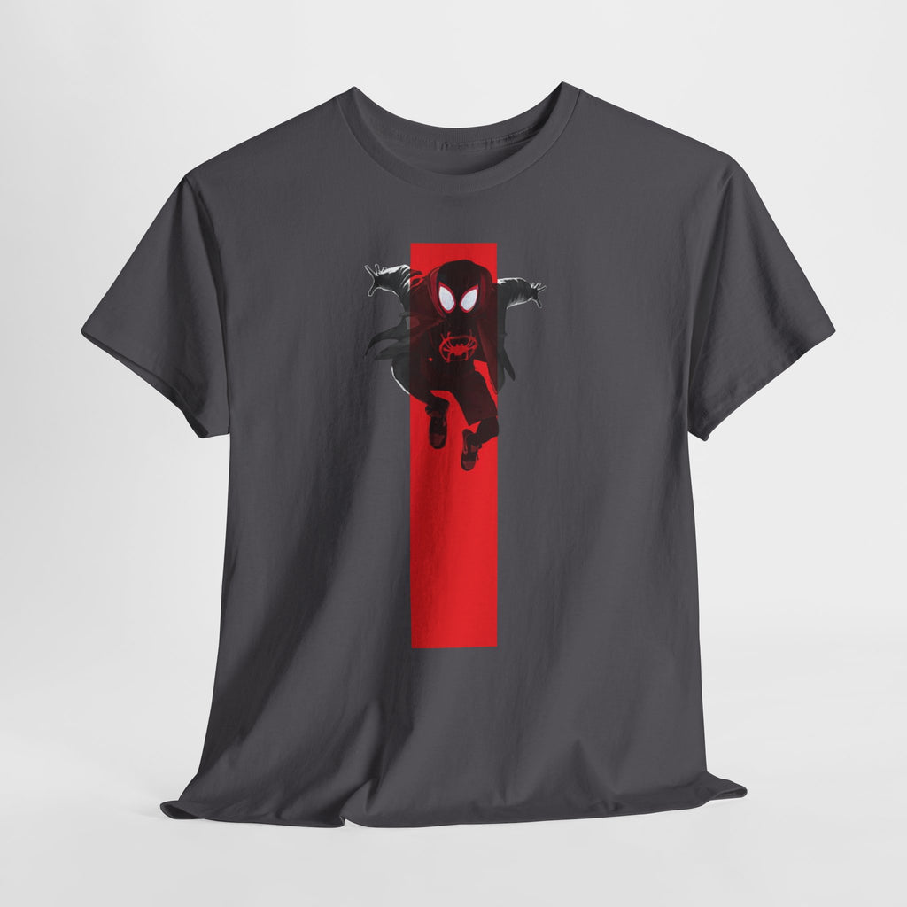 Marvel Miles Morales Spider-Man T-Shirt – Red Vertical Stripe Design | Premium Superhero Tee for Fans