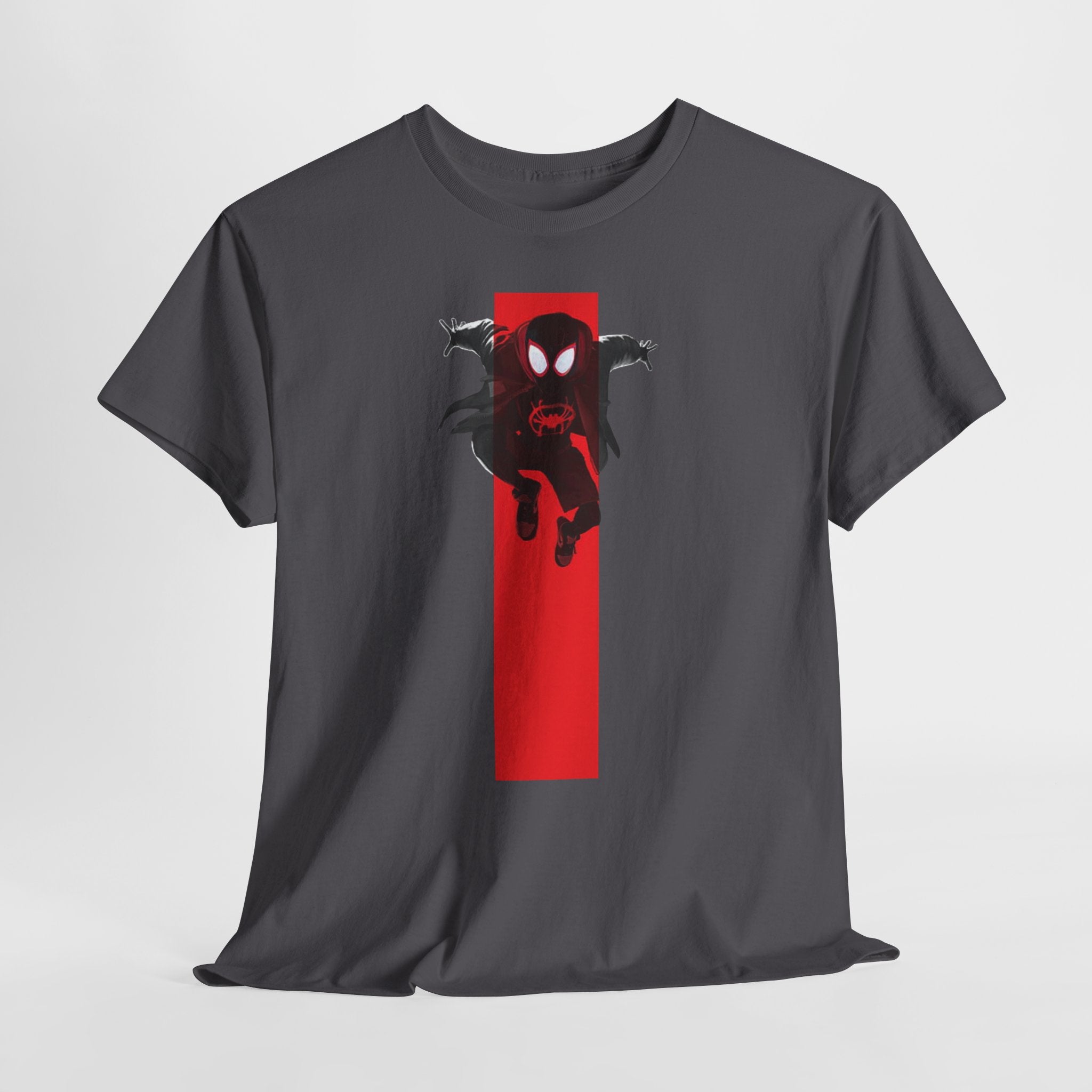 Marvel Miles Morales Spider-Man T-Shirt – Red Vertical Stripe Design | Premium Superhero Tee for Fans