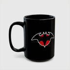 Flashpoint Batman Thomas Wayne Red Logo Black Coffee Mug - Drkheroz