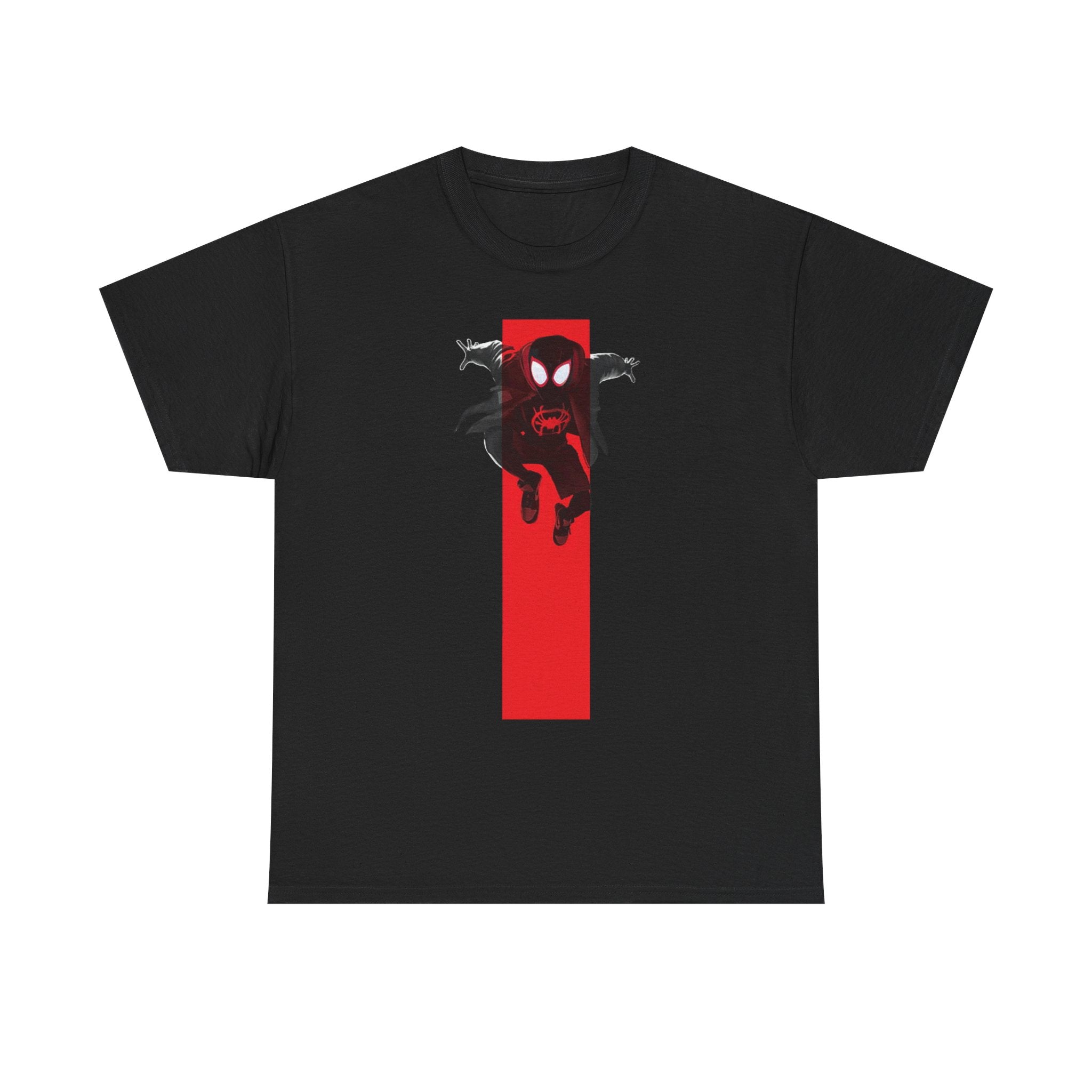 Marvel Miles Morales Spider-Man T-Shirt – Red Vertical Stripe Design | Premium Superhero Tee for Fans