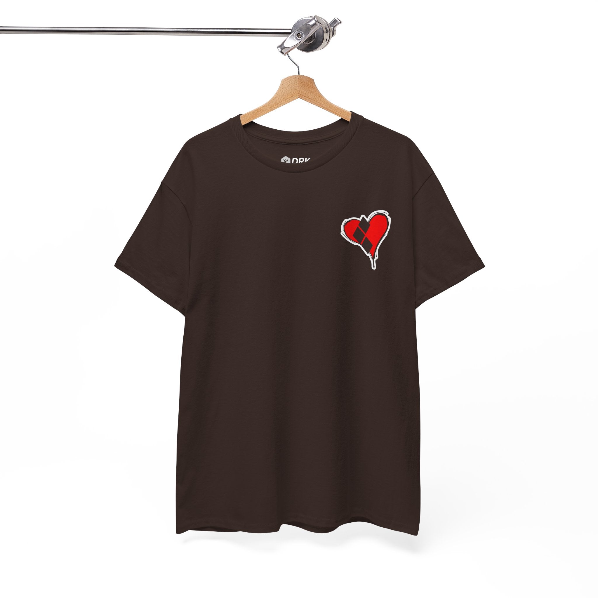 Harlequin Heart Tee — Joker-Inspired Playing Card Graphic T-Shirt