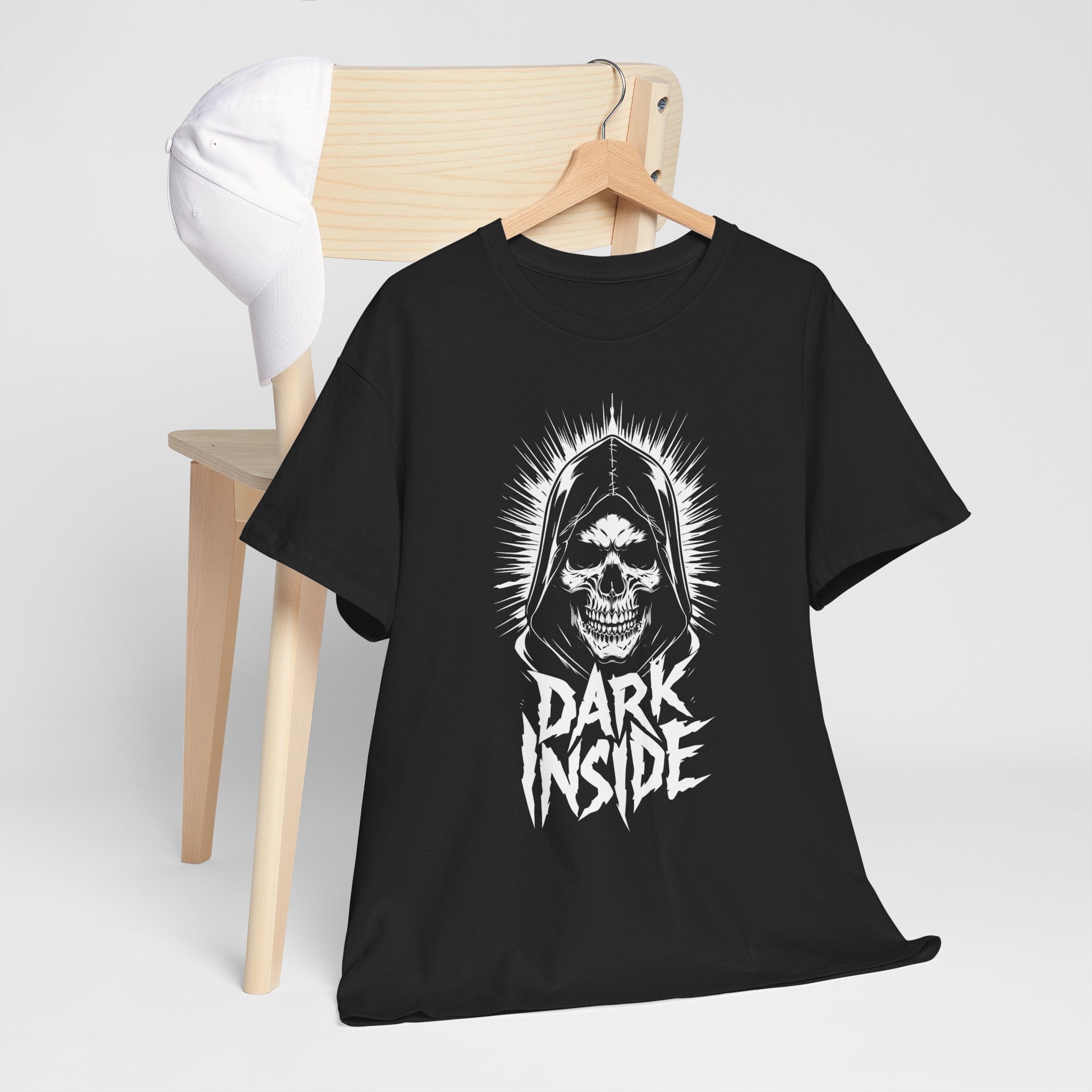 Dark Inside Skull Graphic T-Shirt — Gothic Halloween Alternative Tee