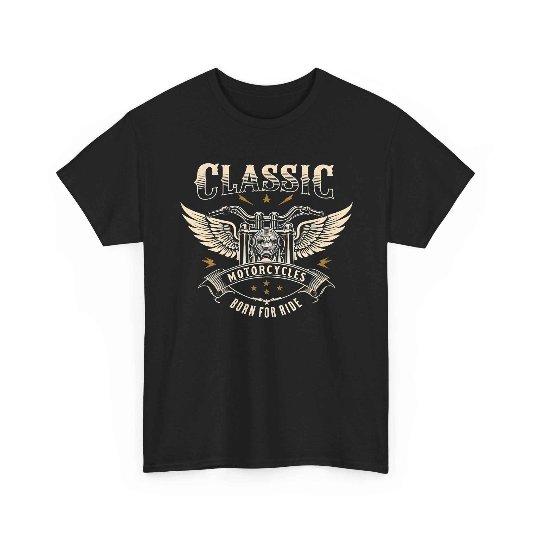 Classic Motorcycle Enthusiast Tee - Unisex Heavy Cotton Shirt for Bikers, Born to Ride T-Shirt, Vintage Motorbike Apparel, Casual Wear, Gift