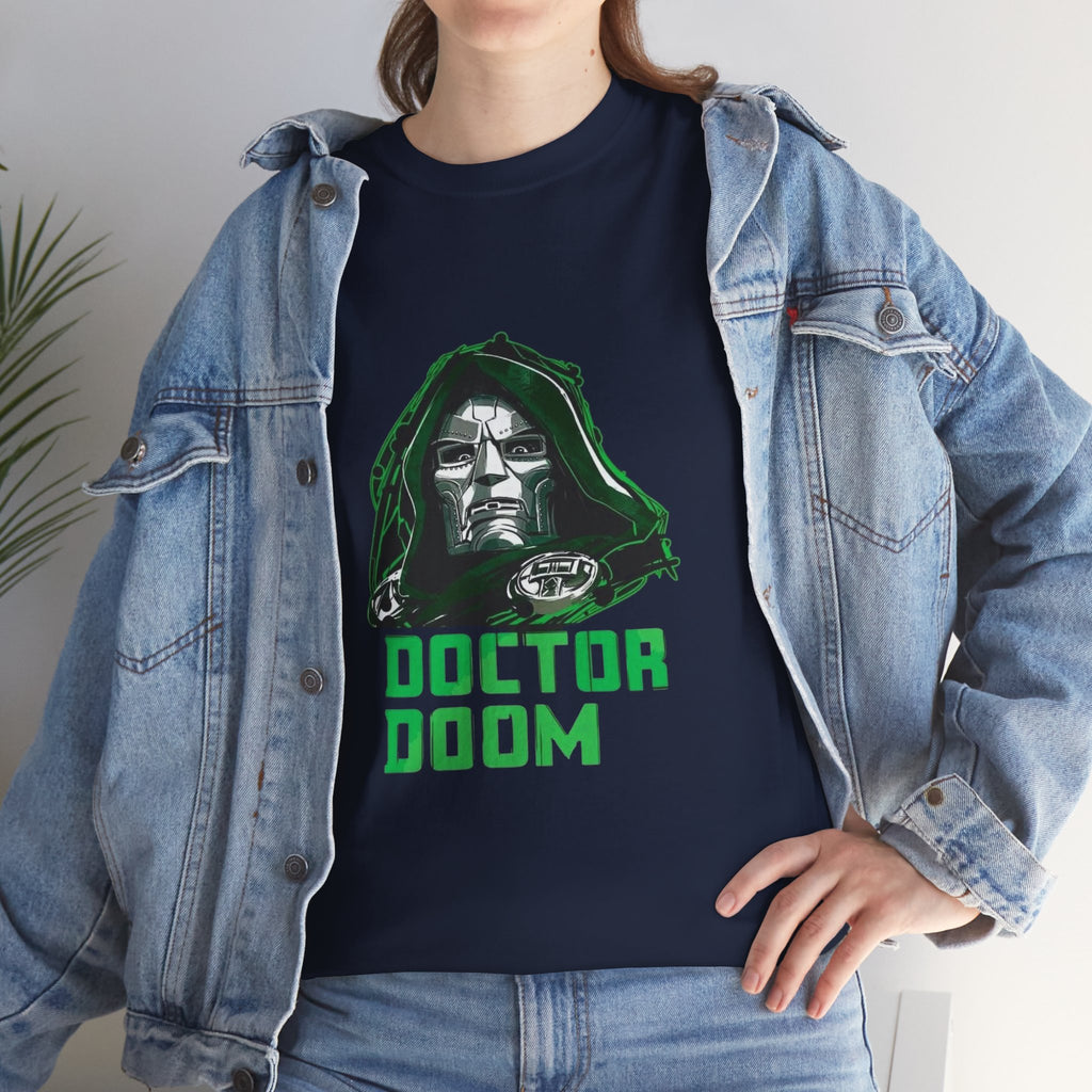 Doctor Doom Retro Green Villain Portrait T-Shirt — Avengers Graphic Tee
