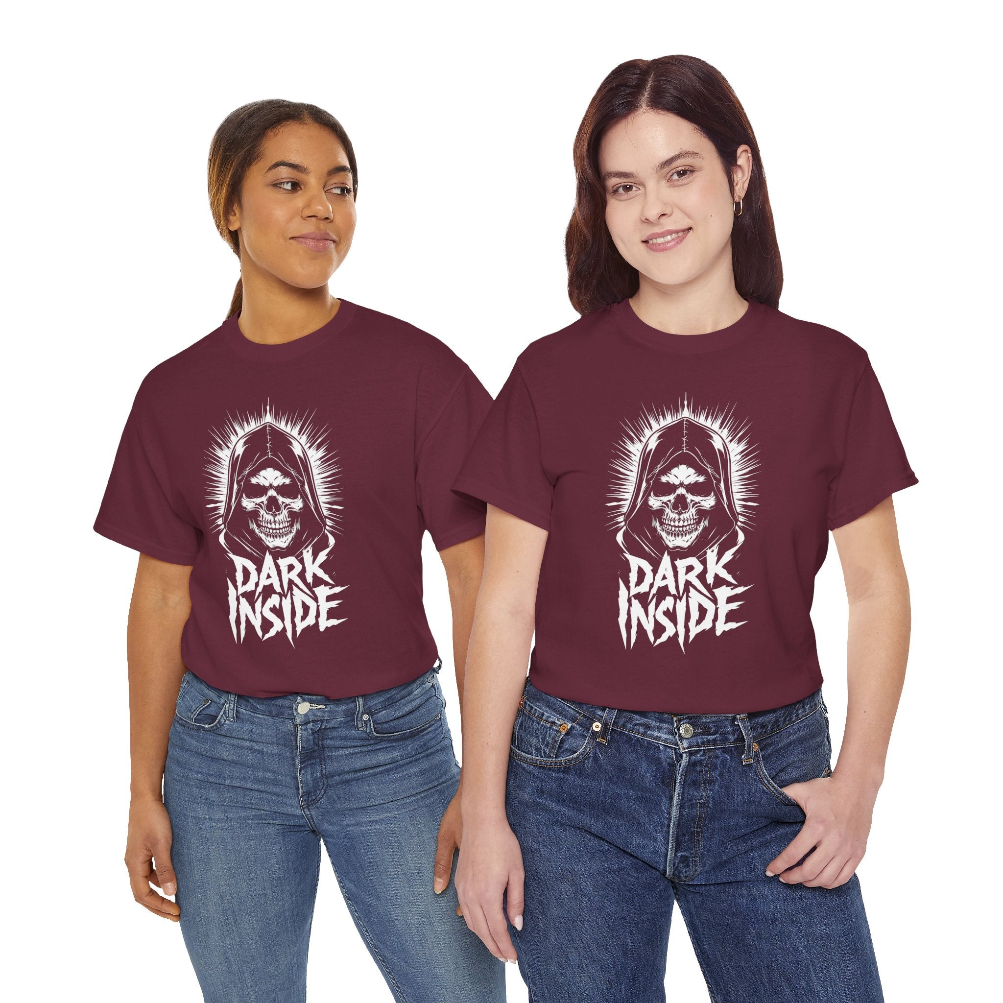 Dark Inside Skull Graphic T-Shirt — Gothic Halloween Alternative Tee
