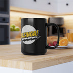 Bazinga! Retro Comic Black Ceramic Mug — 11oz & 15oz