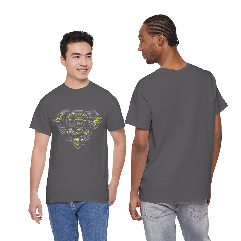 Superman Tech Shield T-Shirt — Futuristic Man of Steel Fanart Logo Tee