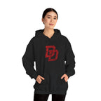 Daredevil Distressed DD Logo Hoodie — Marvel Superhero Sweatshirt