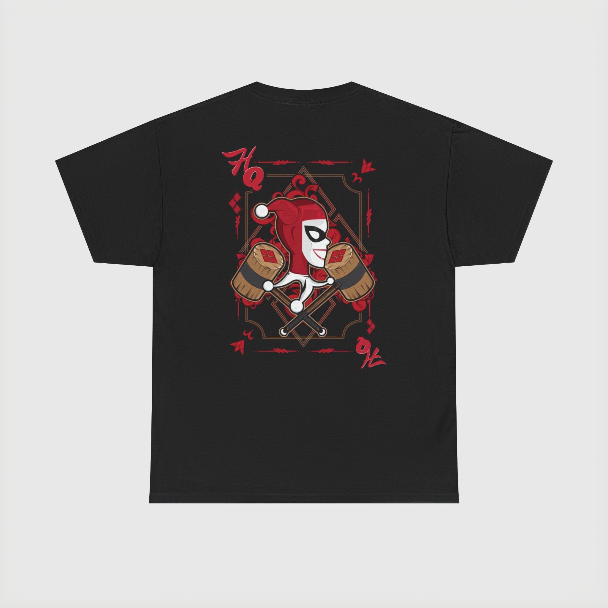 Harlequin Heart Tee — Joker-Inspired Playing Card Graphic T-Shirt