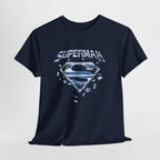 Man of Steel Metallic Logo T-Shirt — Shattered Chrome Superman Unisex Tee