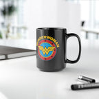 Wonder Woman Vintage Logo Coffee Mug - Retro DC Justice League Ceramic Cup - 11oz & 15oz