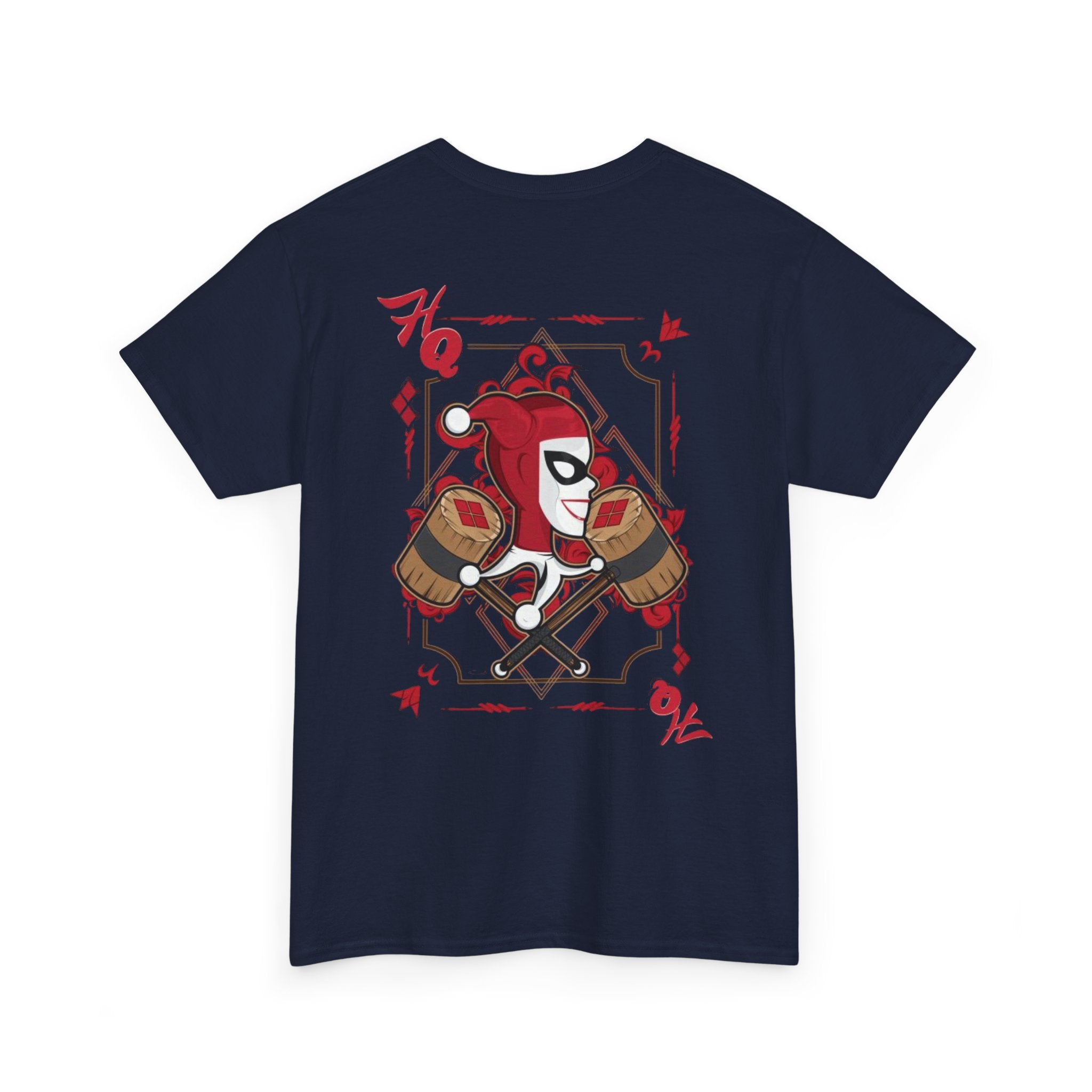 Harlequin Heart Tee — Joker-Inspired Playing Card Graphic T-Shirt