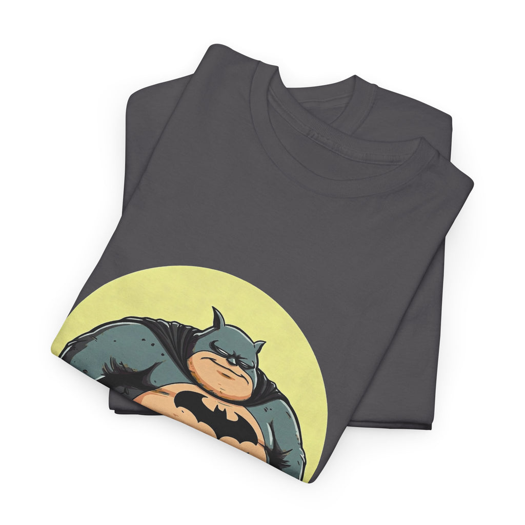 Funny Chubby Bat Hero T‑Shirt — Cute Fat Batman Parody Tee