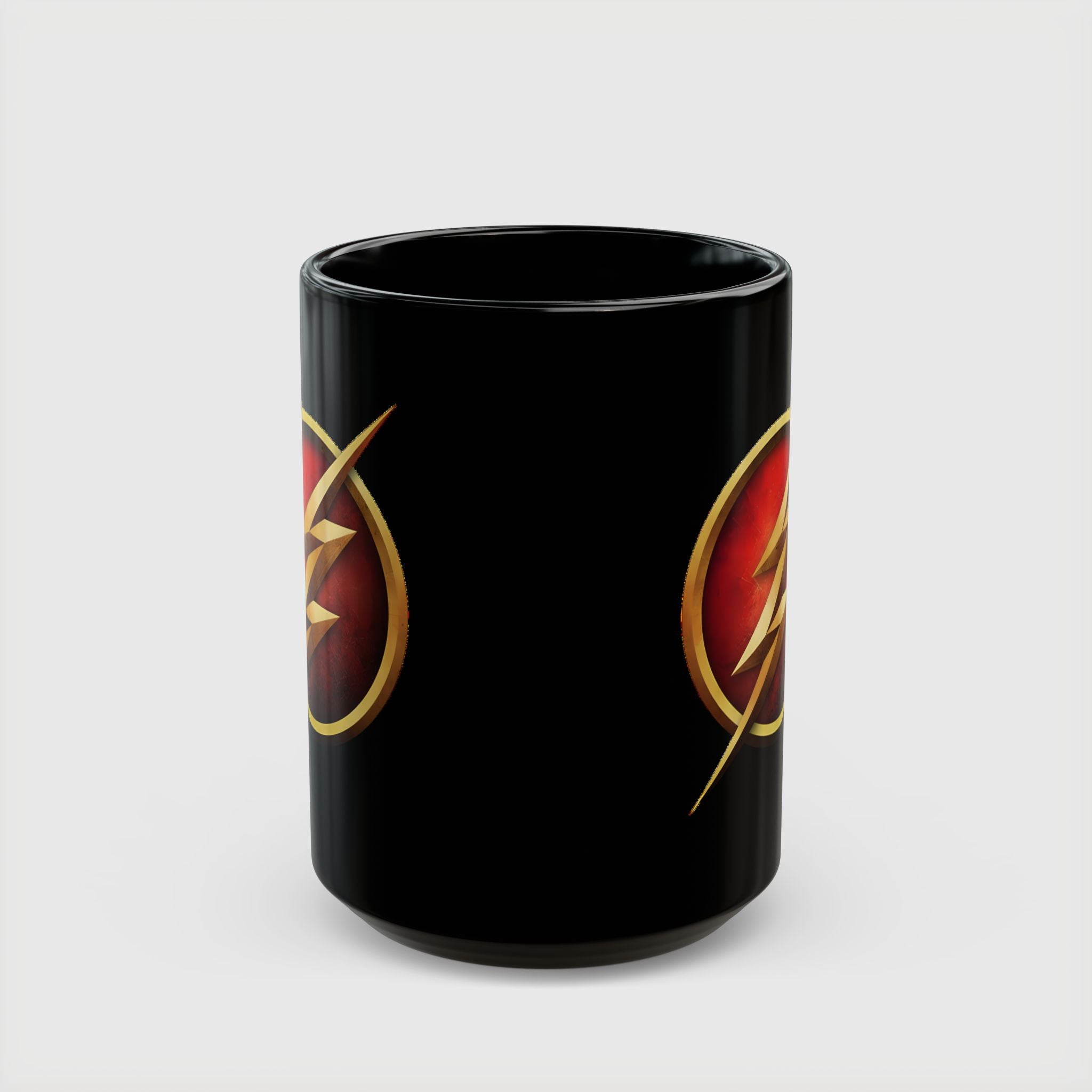 Classic DC Flash Lightning Bolt Mug - Scarlet Speedster Black Coffee Mug-  11oz & 15oz Speed Force Drinkware