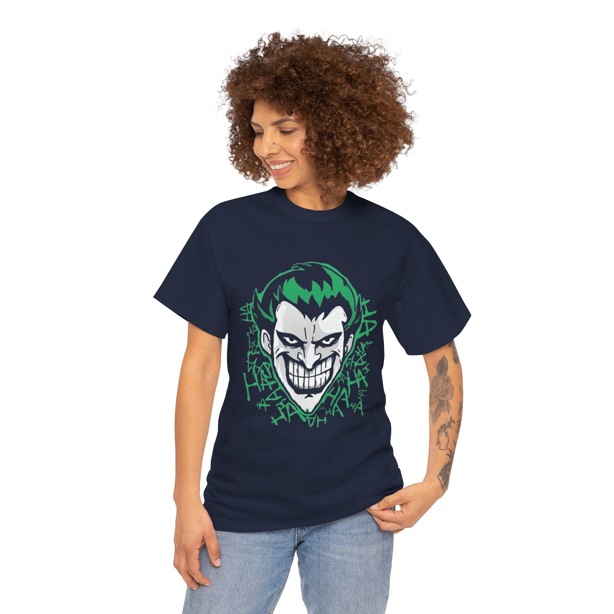 Joker Smile Graphic T-Shirt – Dark Villain Green Grin Unisex Tee