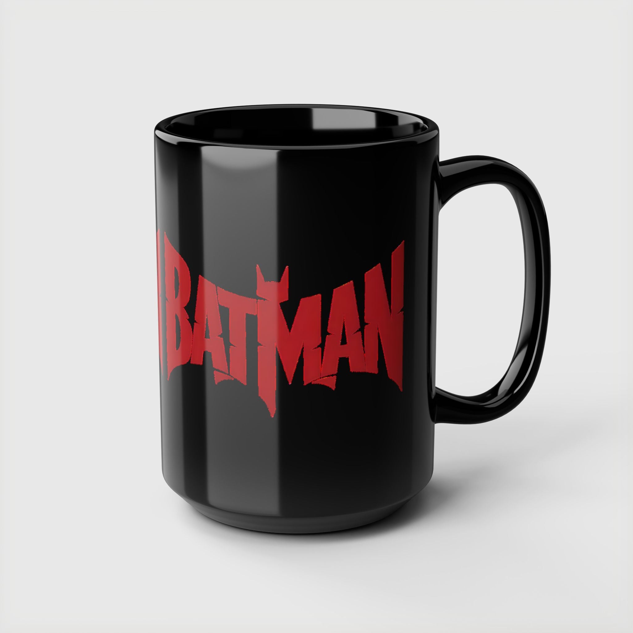 Batman Movie 2022 Red Logo Black Mug — 11oz & 15oz Ceramic Coffee Cup