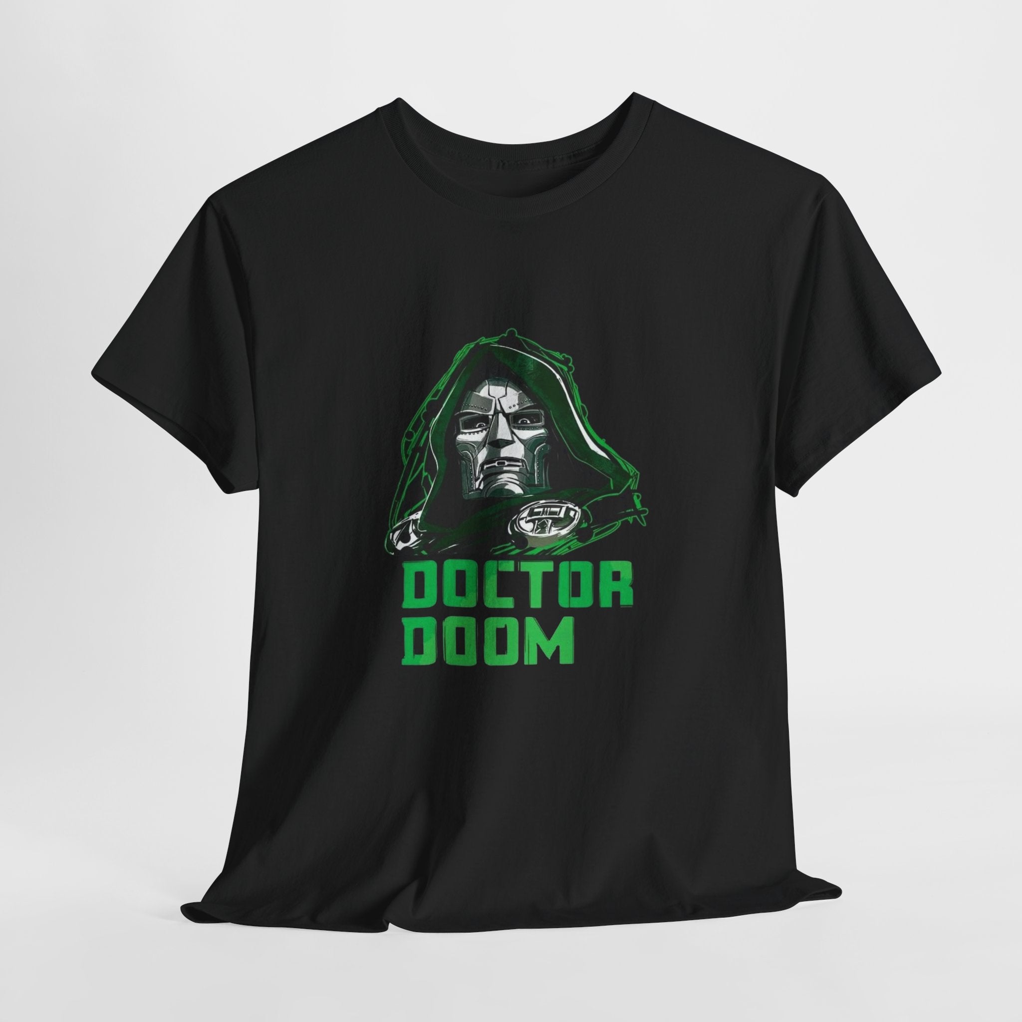 Doctor Doom Retro Green Villain Portrait T-Shirt — Avengers Graphic Tee