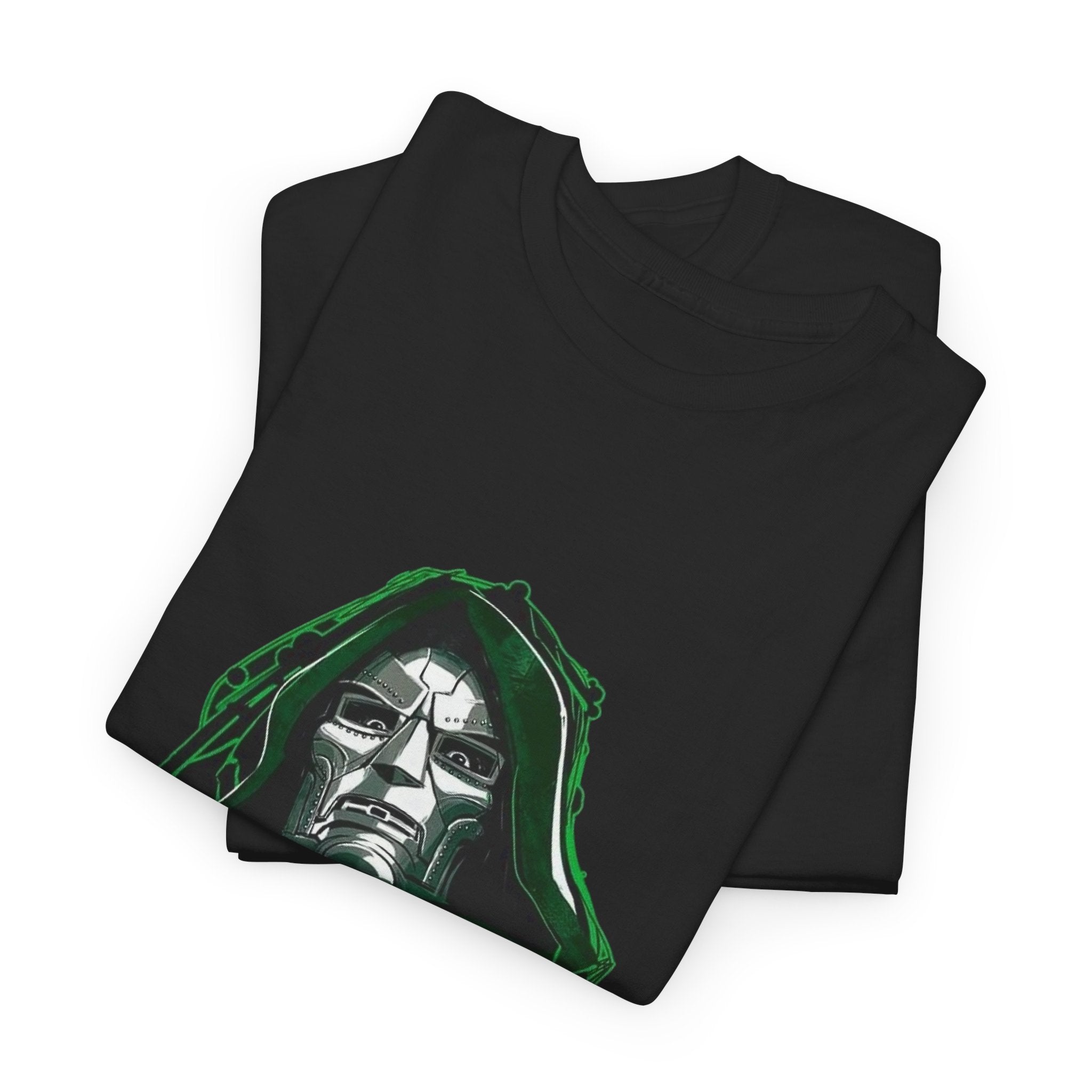 Doctor Doom Retro Green Villain Portrait T-Shirt — Avengers Graphic Tee