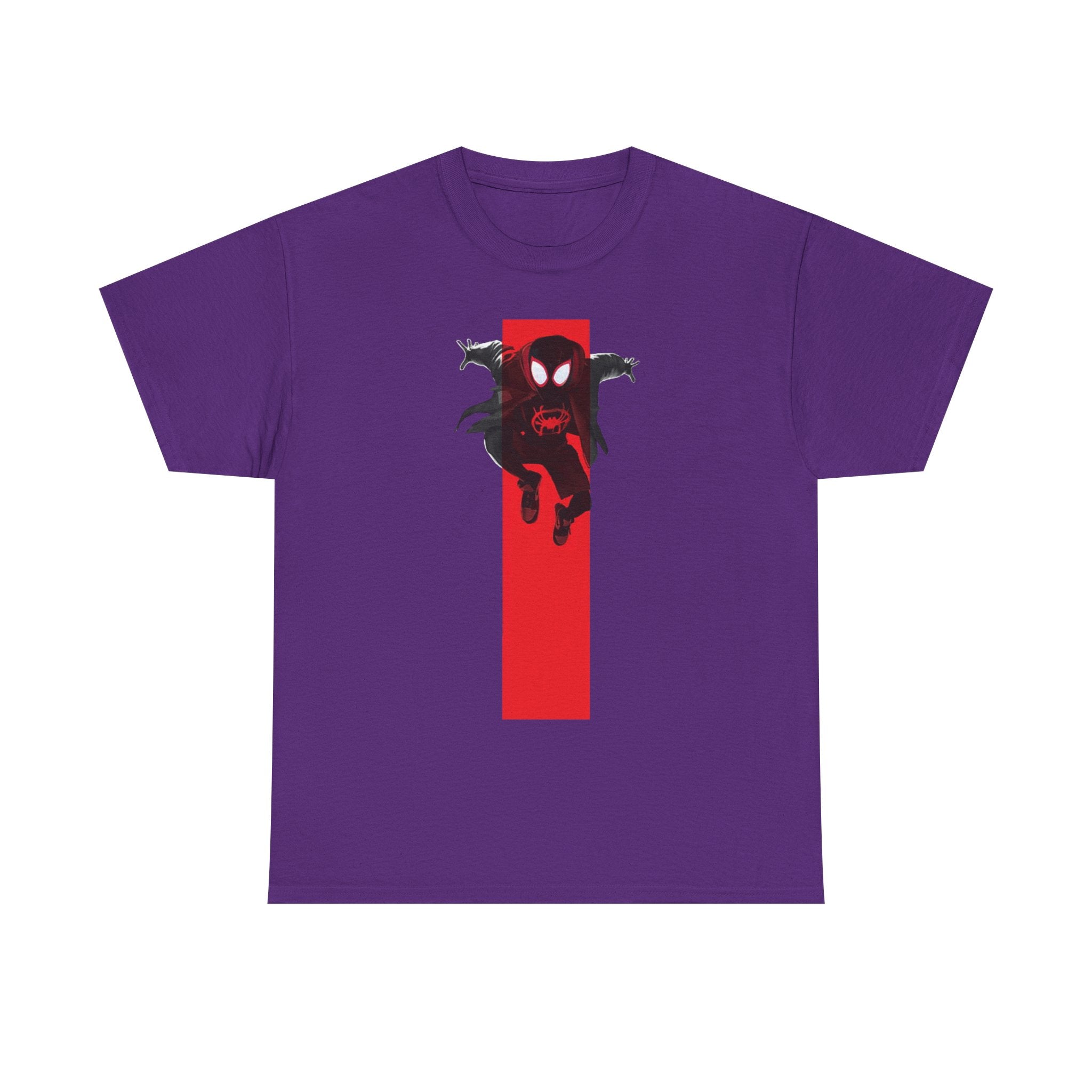 Marvel Miles Morales Spider-Man T-Shirt – Red Vertical Stripe Design | Premium Superhero Tee for Fans