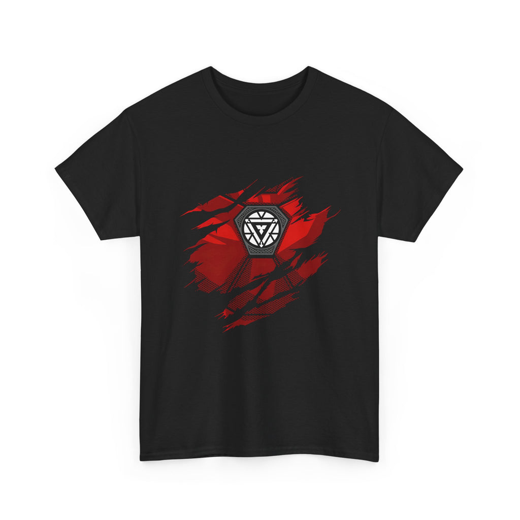 Iron Man Reactor Ripped Chest Graphic Tee — Toni Stark 2026 Tee