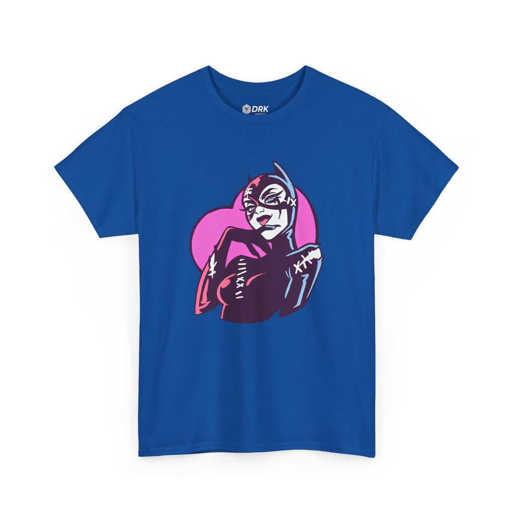 Catwoman Neon Heart Retro Comic T-Shirt — Catwoman Anti-Hero Tee