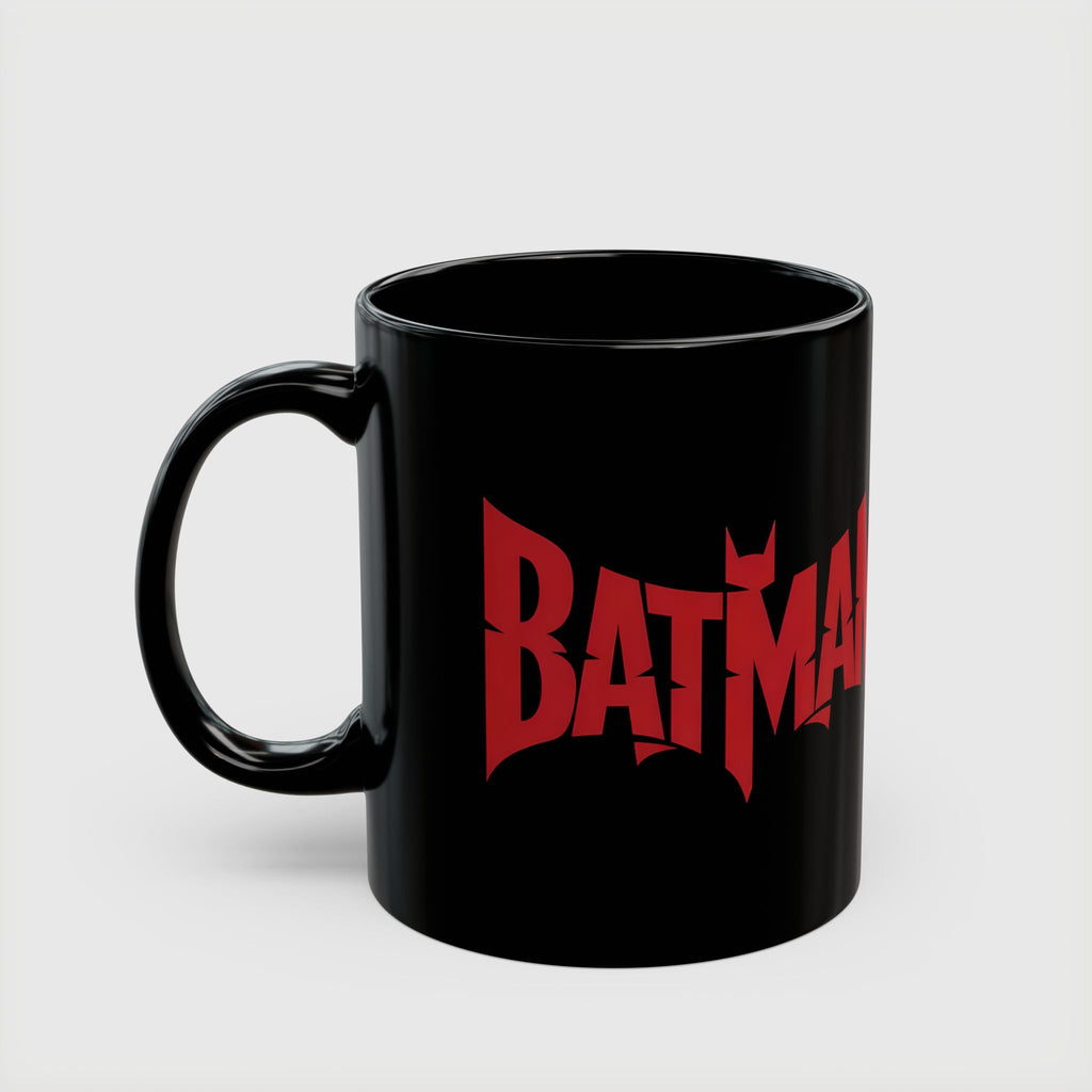 Batman Movie 2022 Red Logo Black Mug — 11oz & 15oz Ceramic Coffee Cup