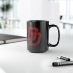 Daredevil Red Logo Black Coffee Mug — Marvel DD Logo (11oz & 15oz)
