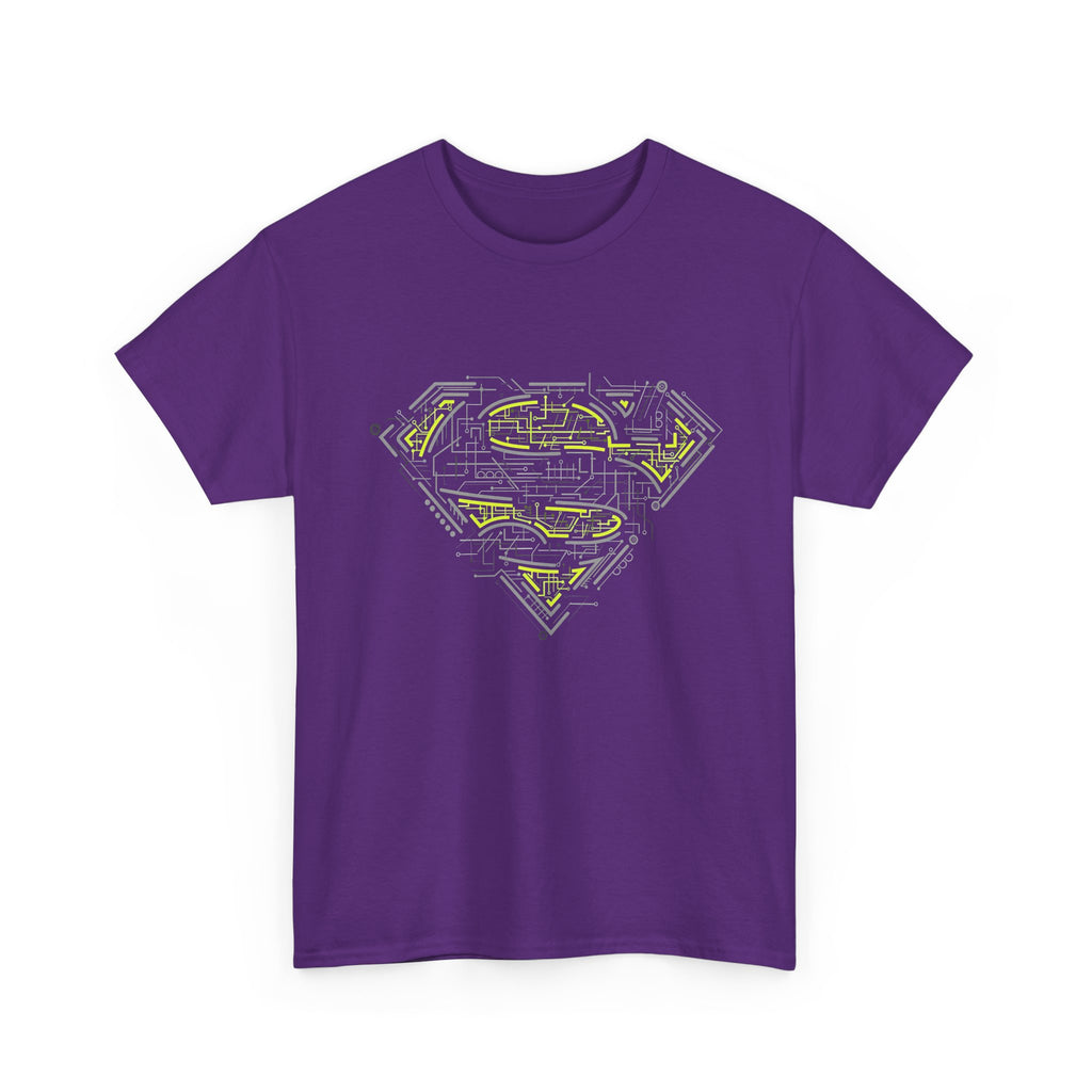 Superman Tech Shield T-Shirt — Futuristic Man of Steel Fanart Logo Tee