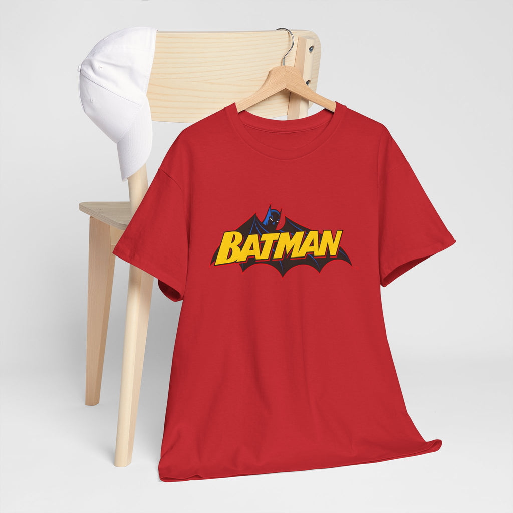 Batman  DC Comics inspired Logo T‑Shirt — Retro Yellow & Red Batman Emblem Tee