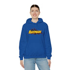 Batman DC Comics Inspired Logo Hoodie — Retro Bold Graphic Batman Sweatshirt