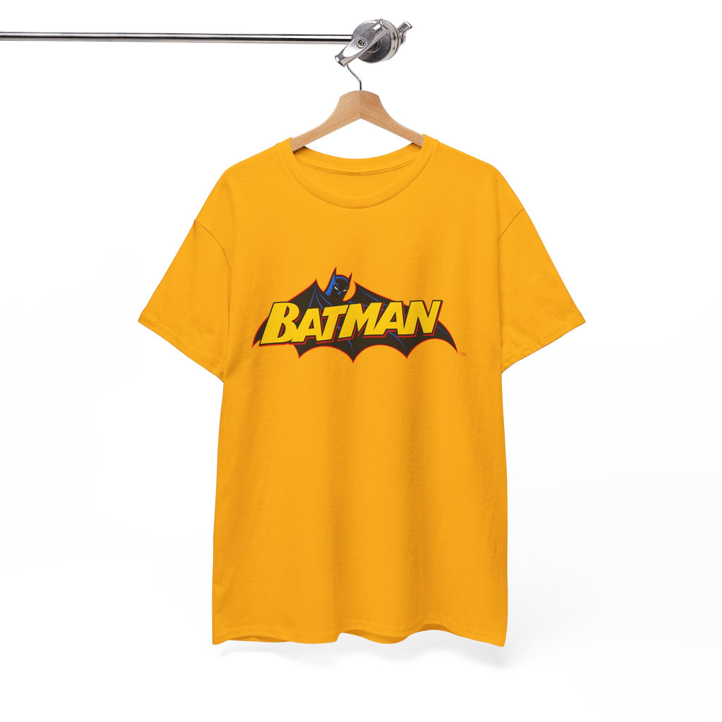 Batman  DC Comics inspired Logo T‑Shirt — Retro Yellow & Red Batman Emblem Tee