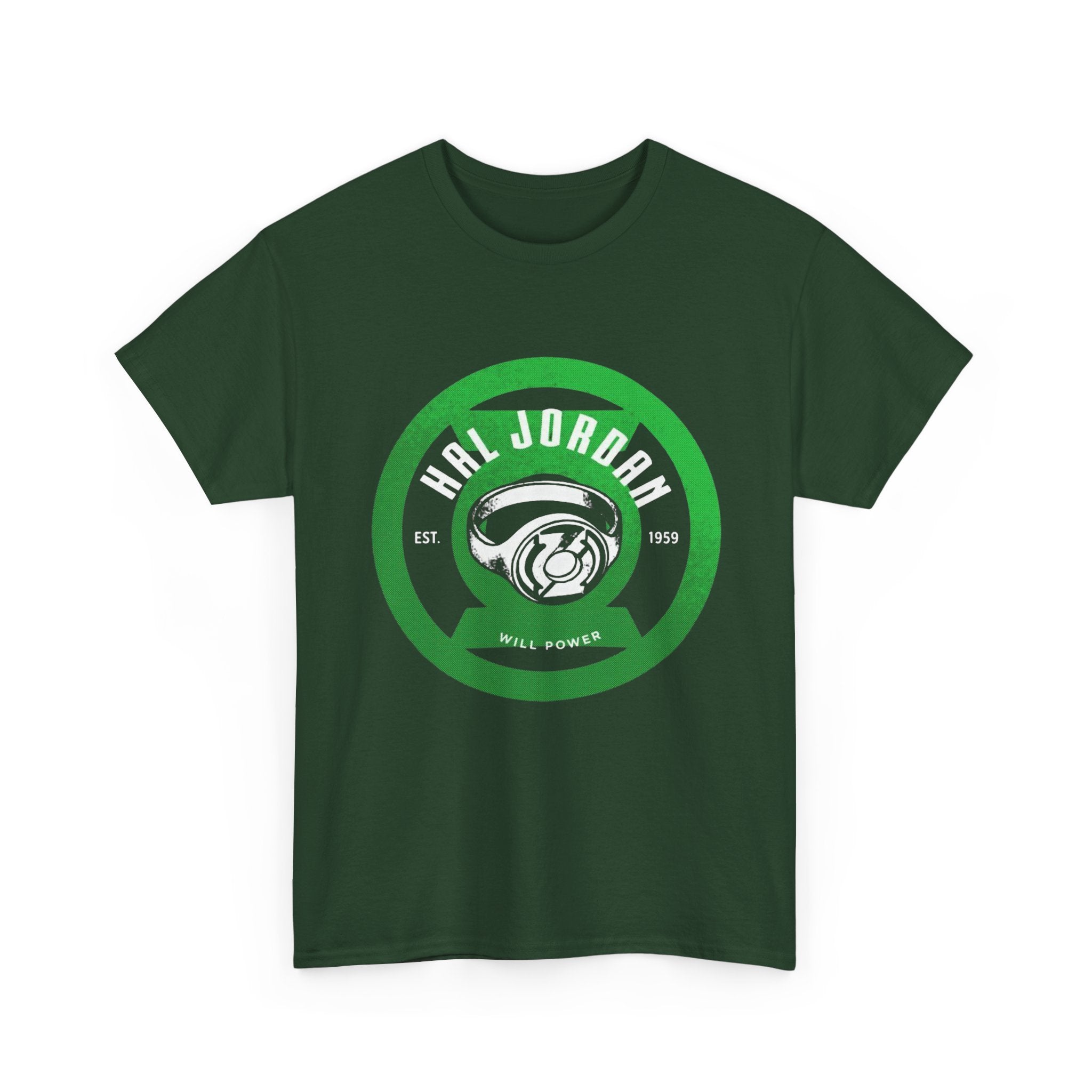 Green Lantern Hal Jordan Retro Logo Basketball T-Shirt