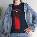 Marvel Miles Morales Spider-Man T-Shirt – Red Vertical Stripe Design | Premium Superhero Tee for Fans