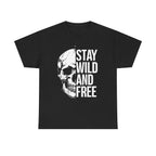 Skull Graphic Tee - Stay Wild and Free, Unisex Cotton T-Shirt for Adventure Lovers, Casual Wear, Gift for Outdoor Enthusiasts, Music [...]