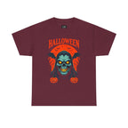 Spooky Halloween Skull & Pumpkin Unisex Tee Shirt, Graphic Scary Costume Top, October Trick or Treat Apparel, Horror Punk Goth Clothing, Men
