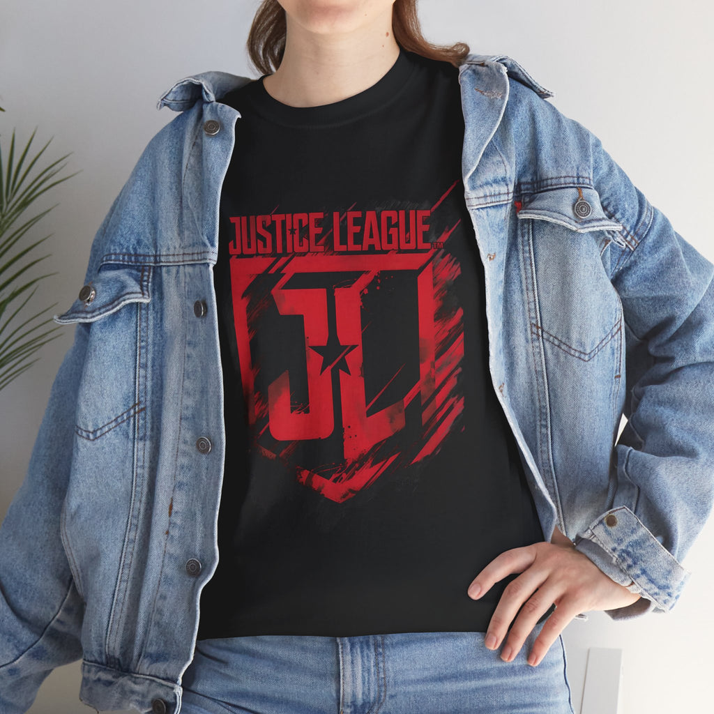 The Justice League Movie Distressed Red Emblem Unisex T-Shirt