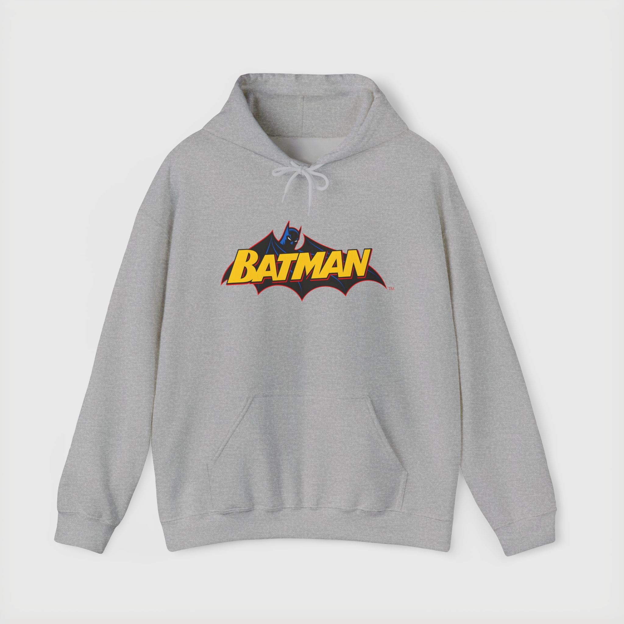 Batman DC Comics Inspired Logo Hoodie — Retro Bold Graphic Batman Sweatshirt