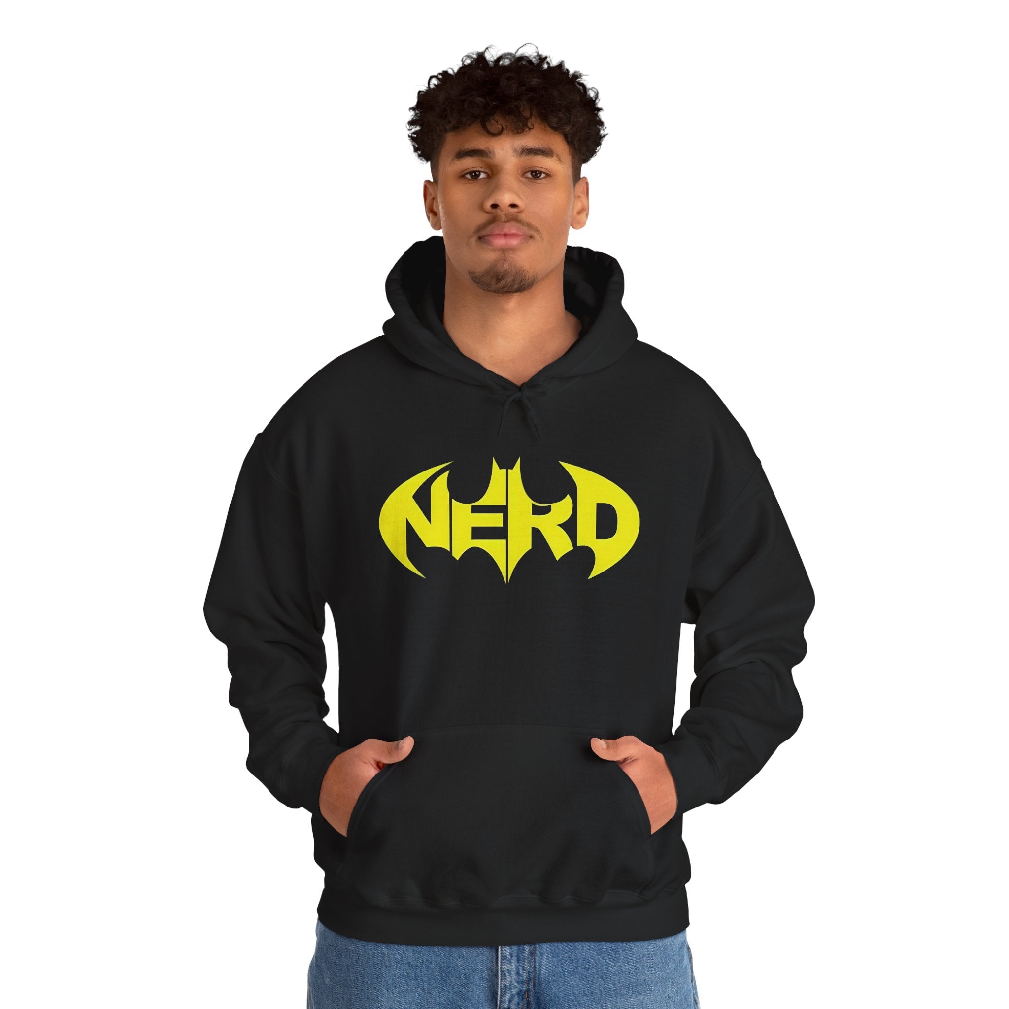 Nerd Batman Yellow Graphic Unisex Streetwear Hoodie