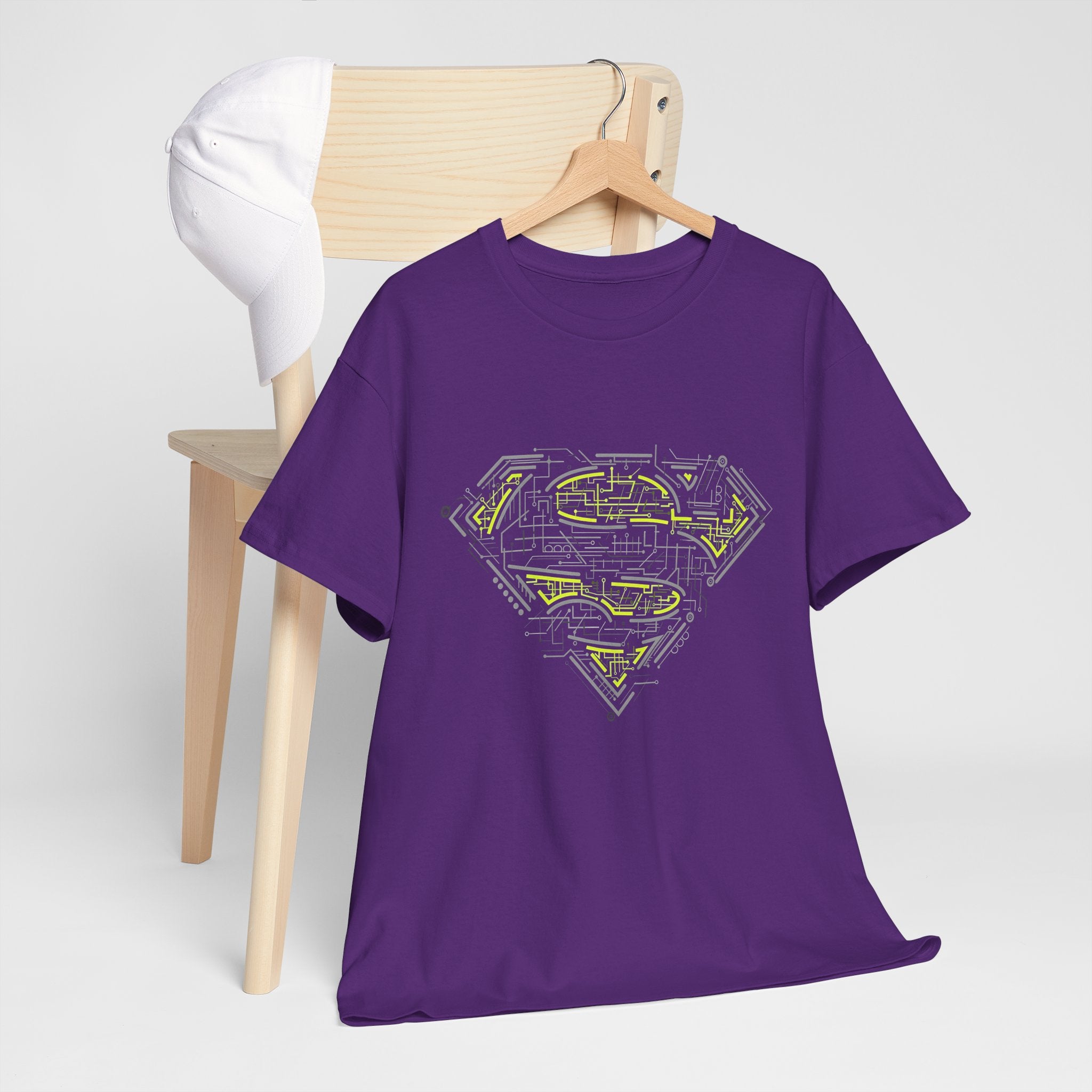 Superman Tech Shield T-Shirt — Futuristic Man of Steel Fanart Logo Tee