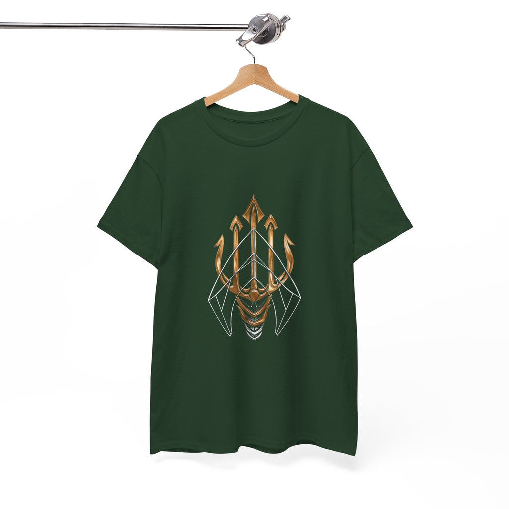 Gold Aquaman Trident Graphic Tee – Jason Momoa Aquaman Logo T-Shirt