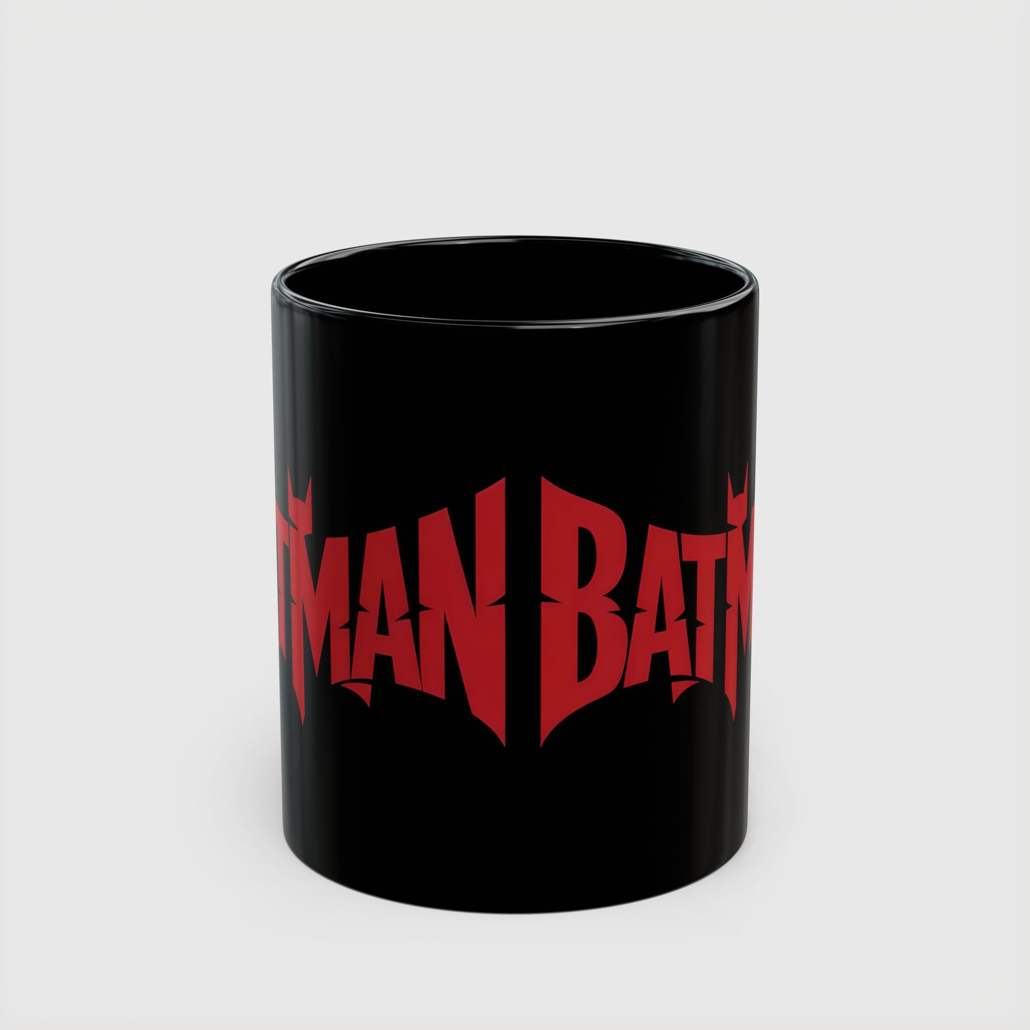 Batman Movie 2022 Red Logo Black Mug — 11oz & 15oz Ceramic Coffee Cup