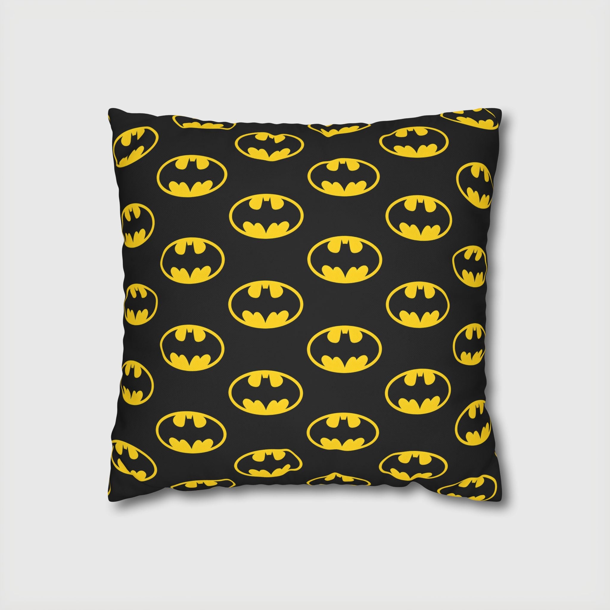 Batman Classic Logo Pattern Square Throw Pillowcase — Superhero Home Decor