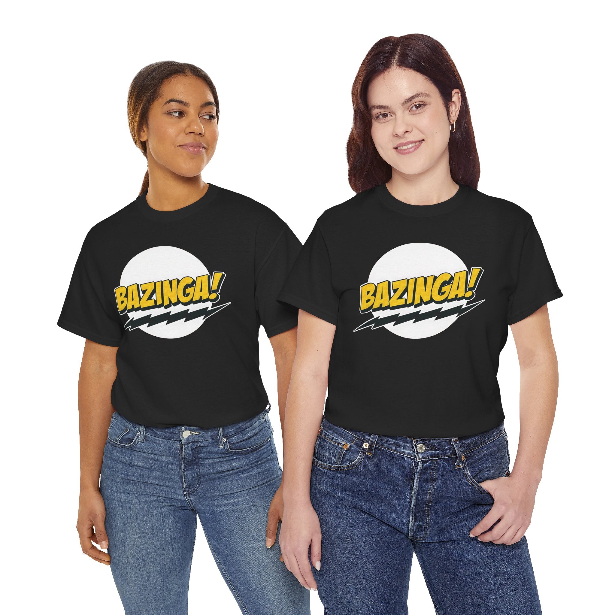 Flash Parody: A fan tribute Unisex T-shirt - DC Flash logo with Sheldon's catchphrase "Bazinga!"
