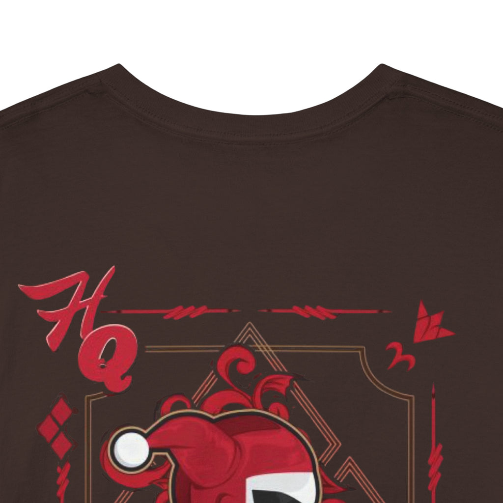 Harlequin Heart Tee — Joker-Inspired Playing Card Graphic T-Shirt