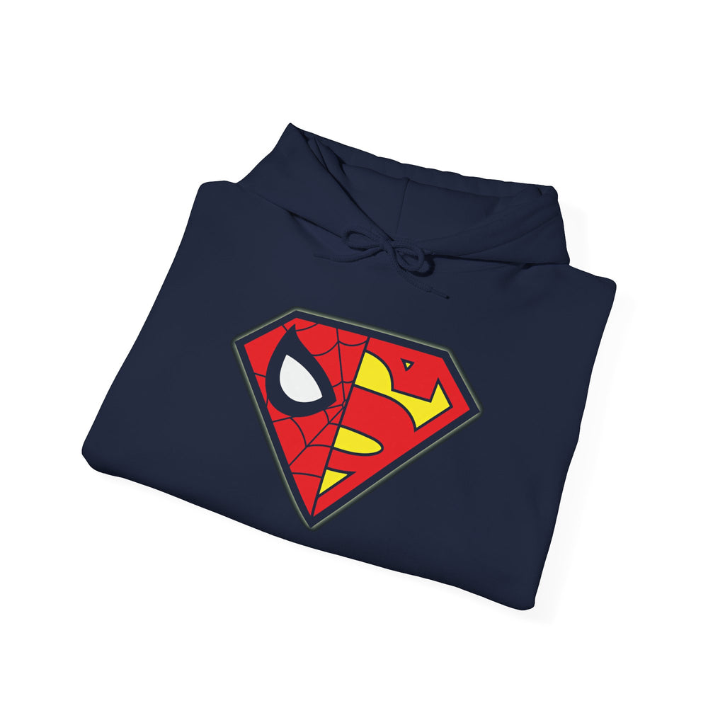 Spider-Man x Superman Logo Hoodie — Superhero Mashup Pullover